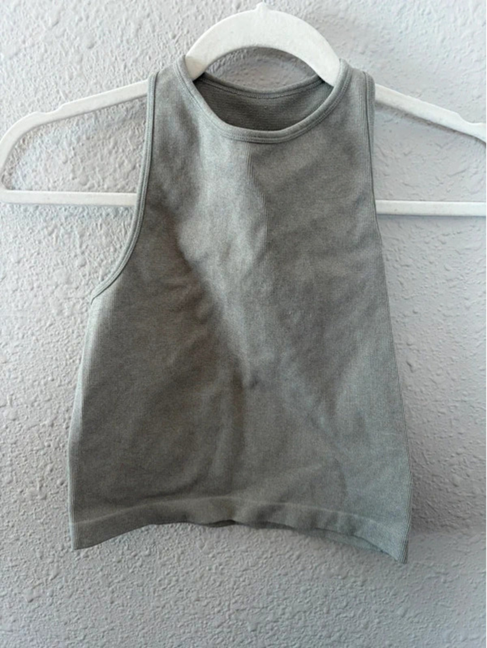 Intimately Free People grey ribbed high neck cropped seamless tank size XS/S